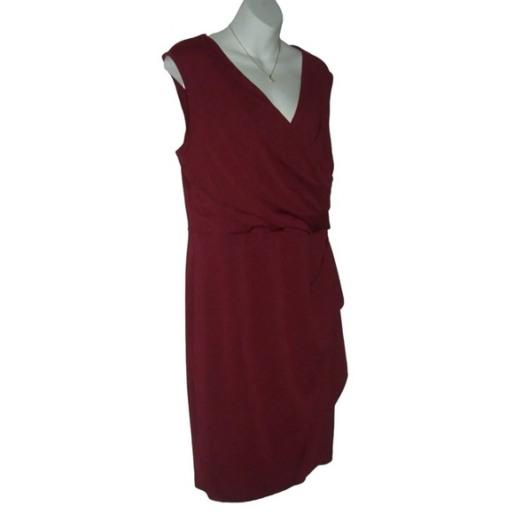 Grace Karin Dress Burgundy Wrap Front Party Cocktail Career Business NWT Sz XL - Picture 2 of 10
